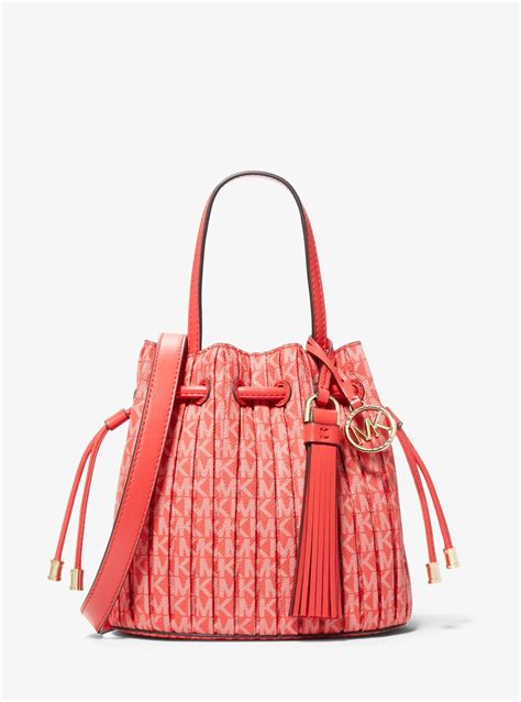 michael michael kors willa extra-small pleated logo tote bag